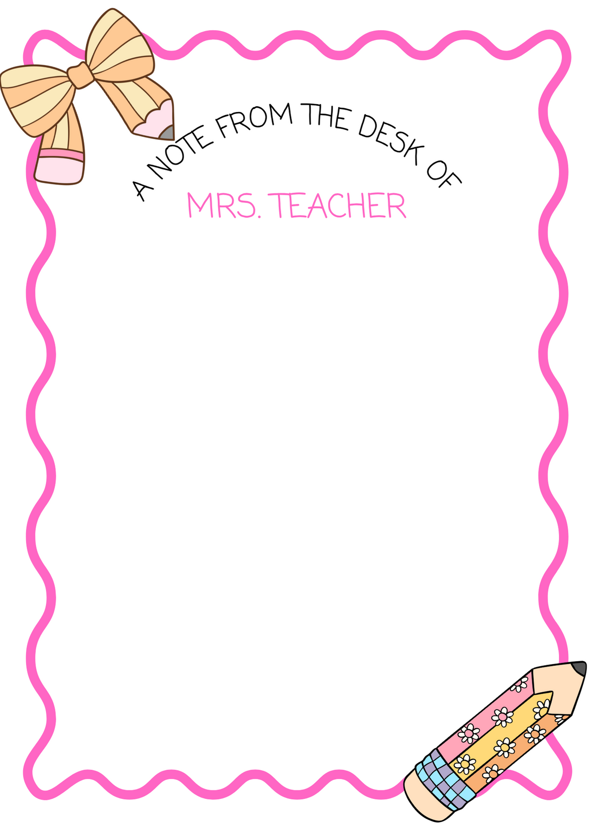 Personalized Teacher Notepad
