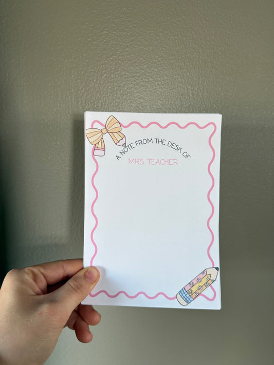 Personalized Teacher Notepad