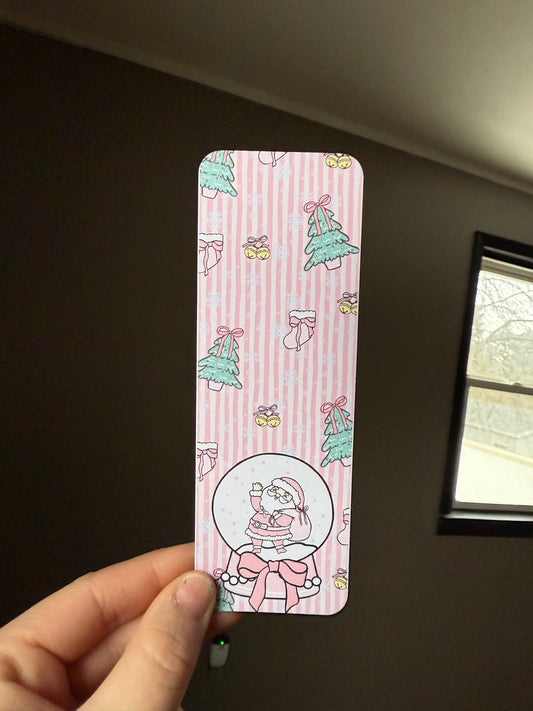 Pink Snow-globe Santa