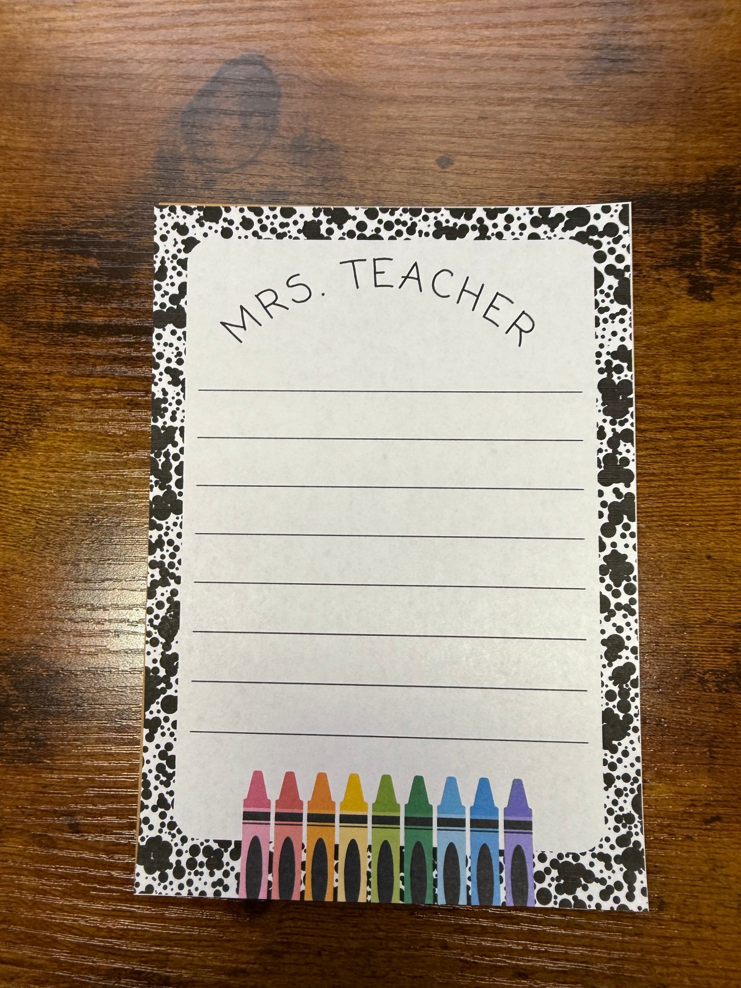 Personalized Teacher Notepad