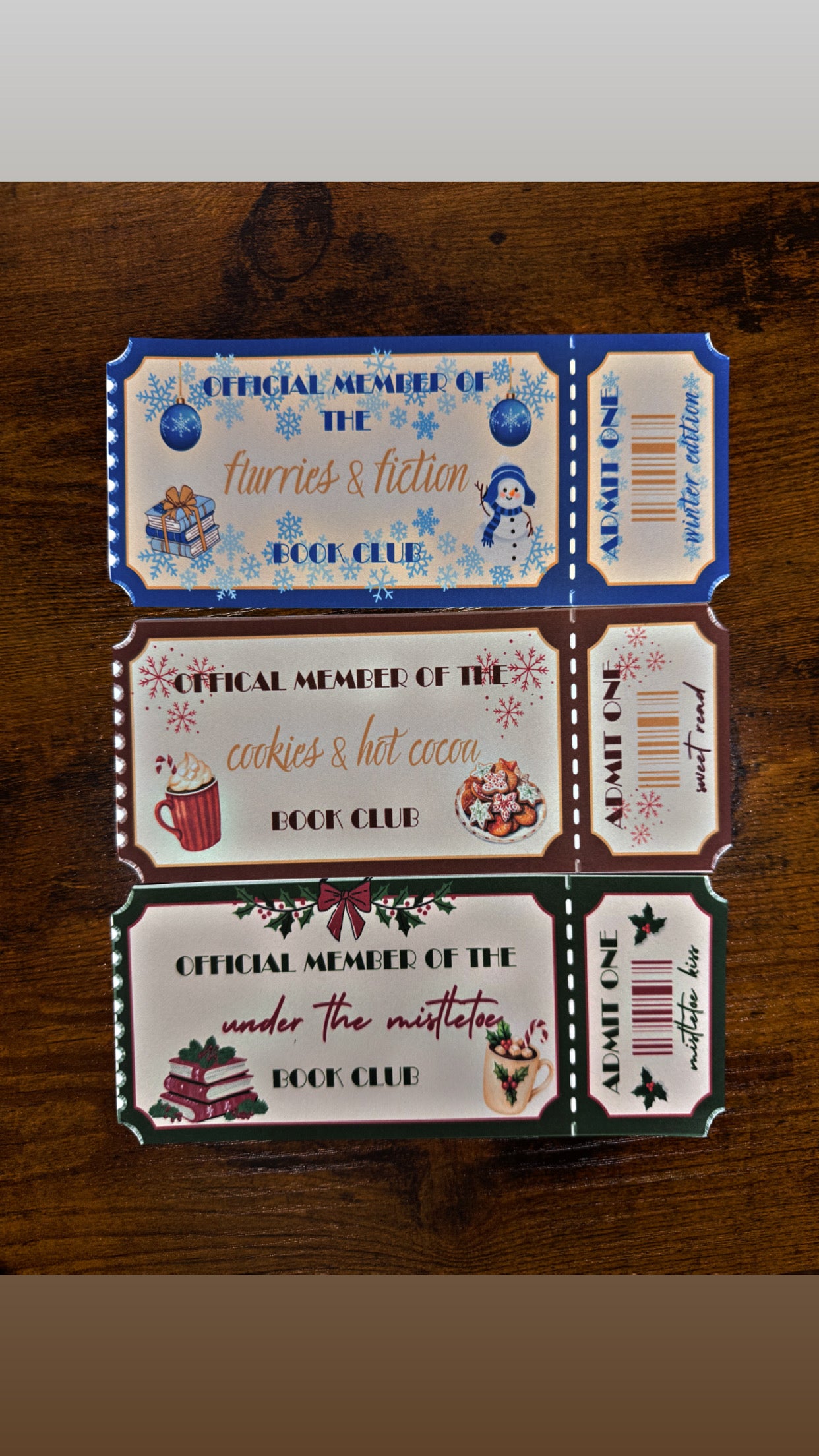 Book Club ticket bookmark