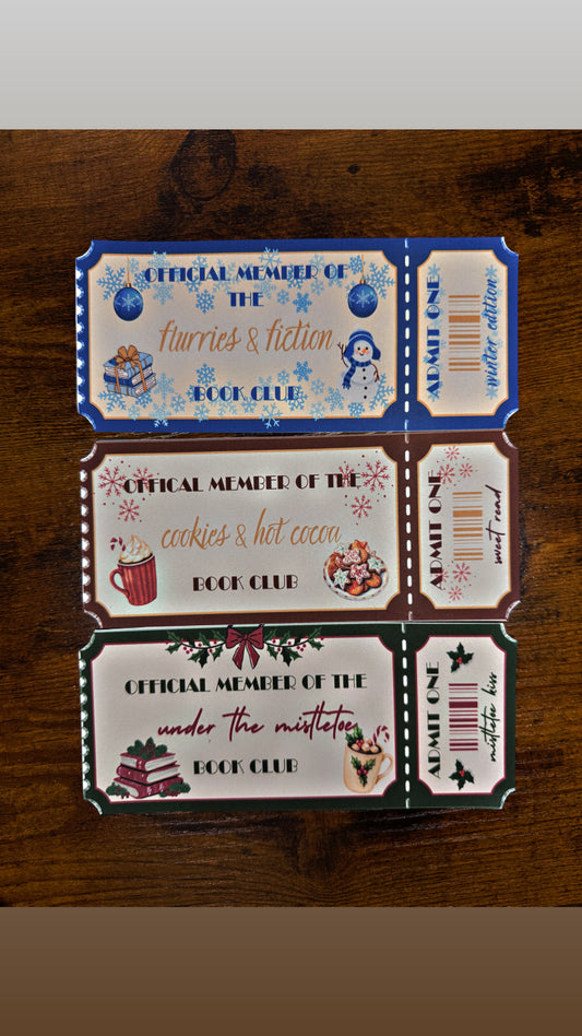 Book Club ticket bookmark