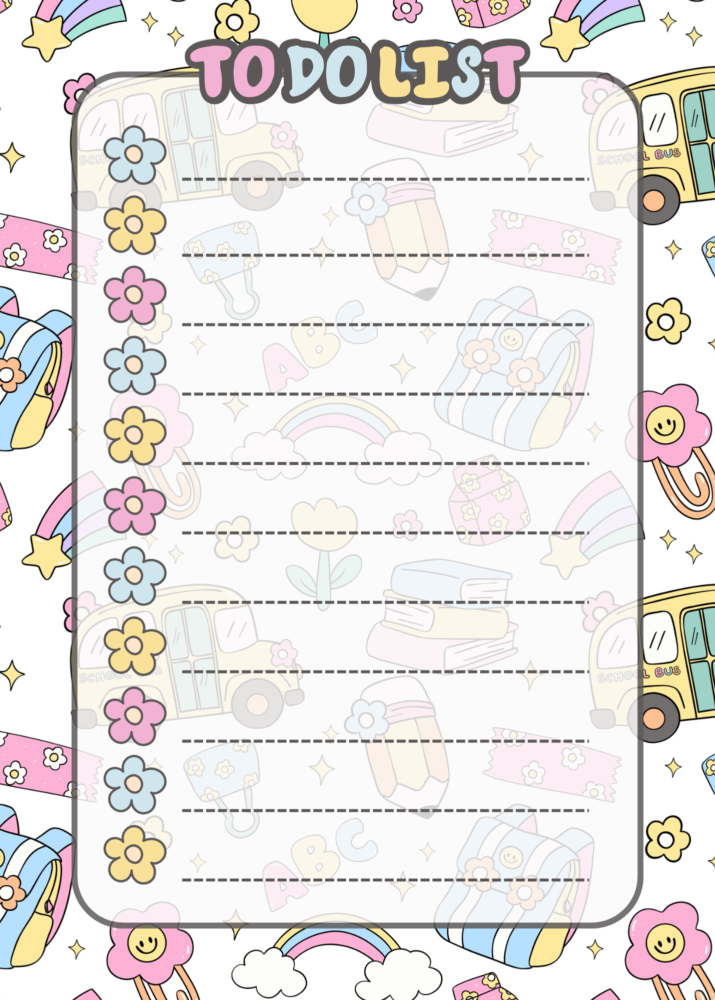 School Themed To Do List